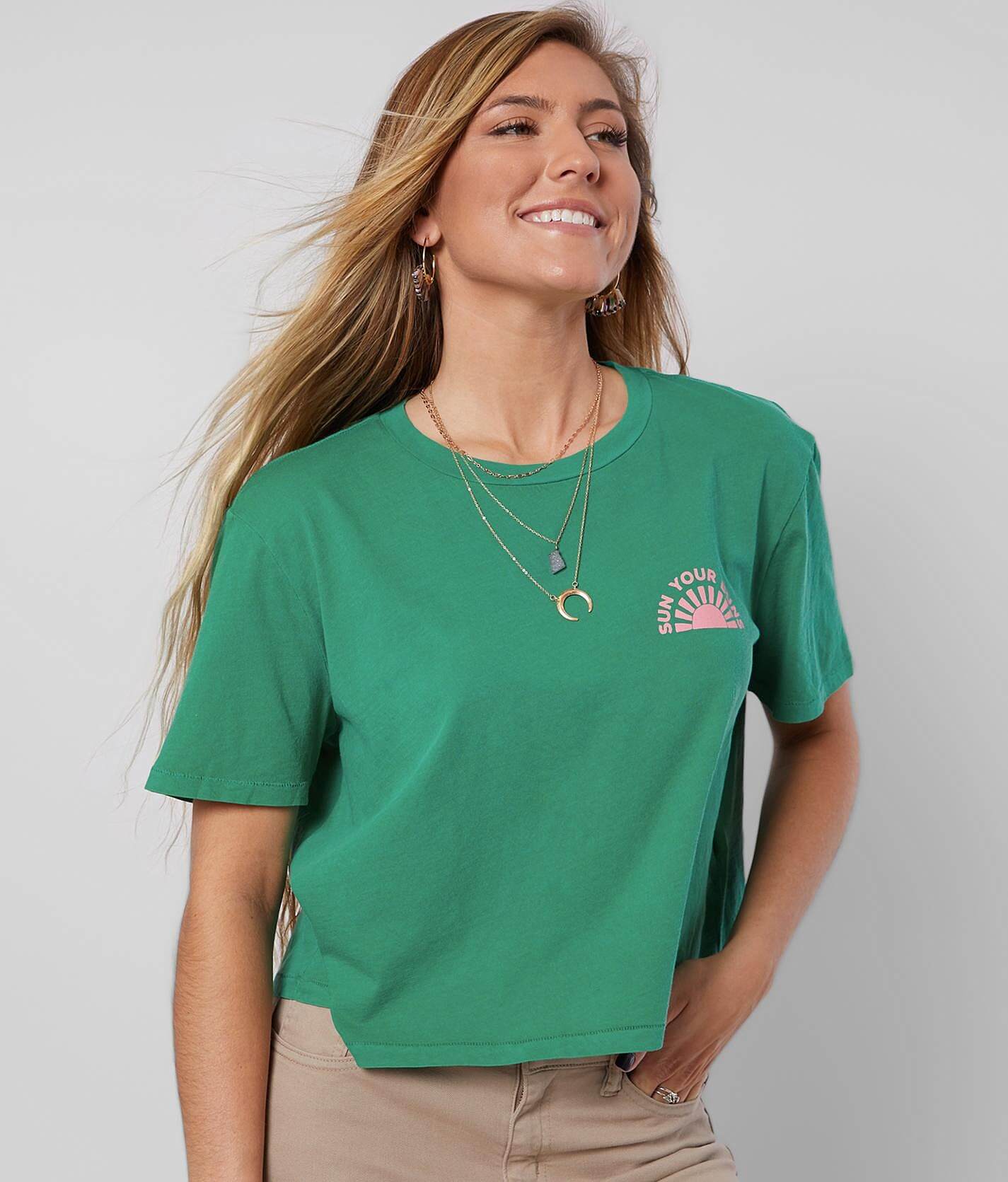 green cropped champion t shirt