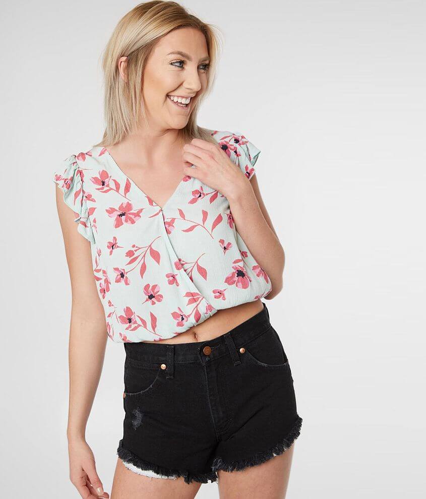 Image of Billabong Floral V-Neck Top