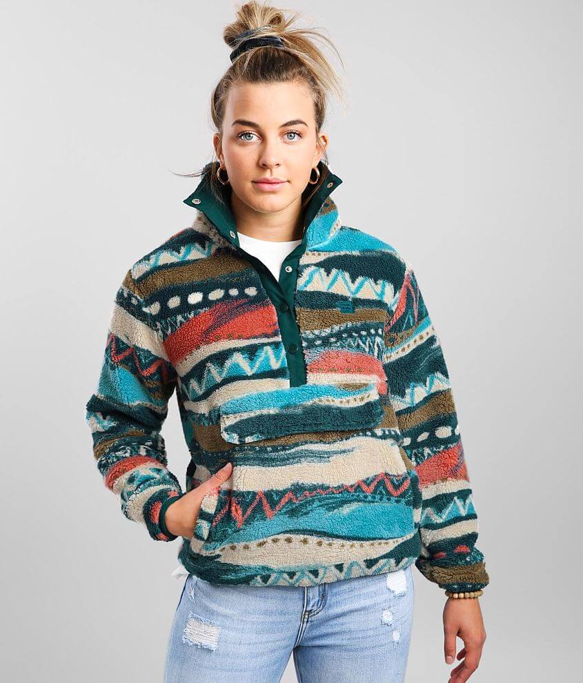 Billabong Switchback Animal Print Zip-Up Fleece Jacket, Nordstrom