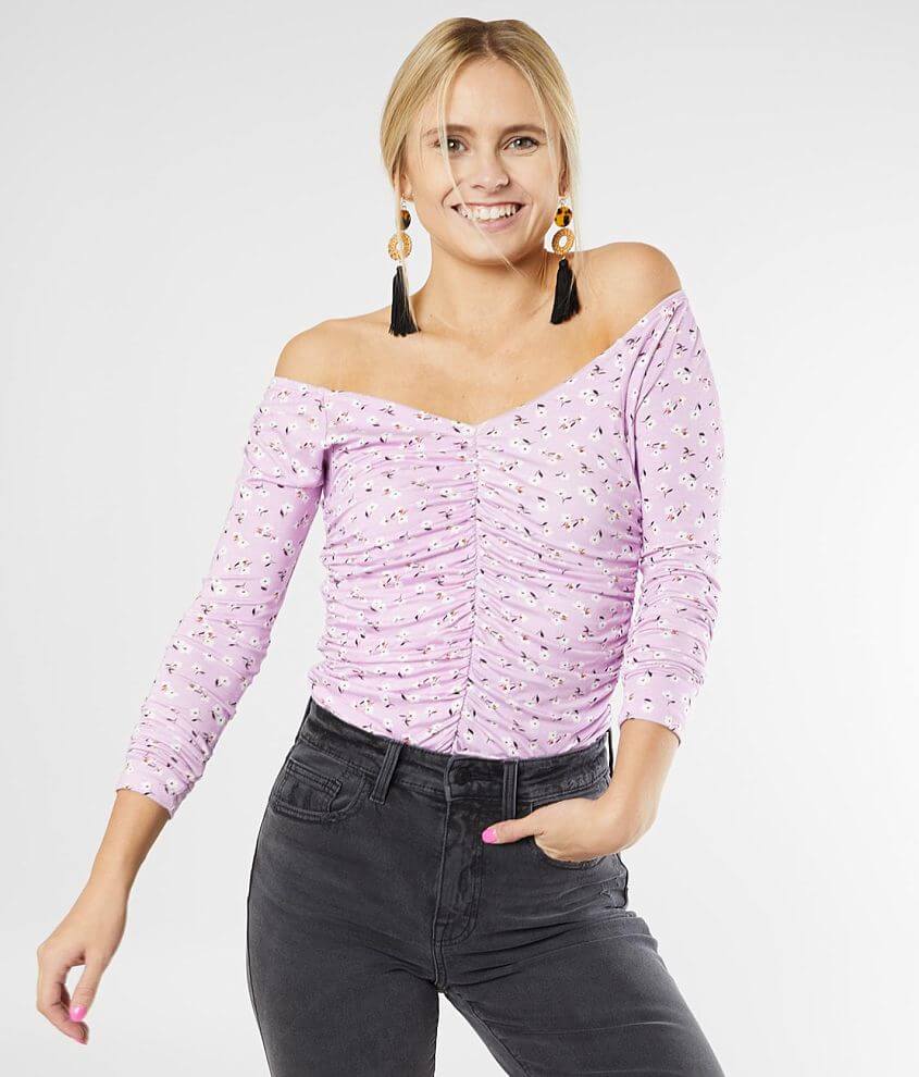 Billabong Hey Girl Ruched Floral Top front view