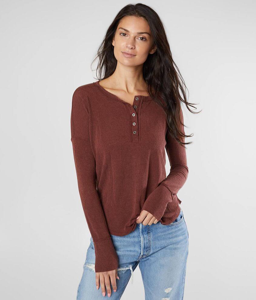 Billabong Any Day Knit Henley Top front view