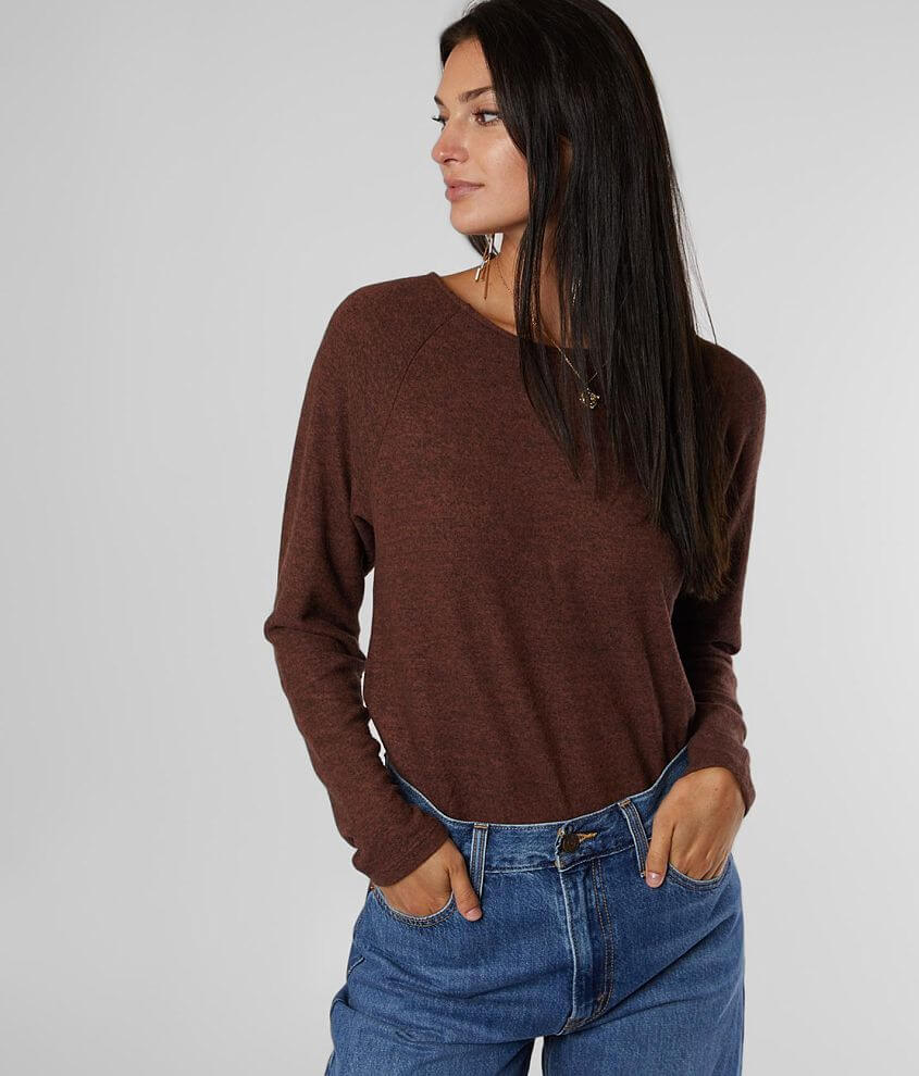 Billabong Quality Time Fleece Hacci Top front view