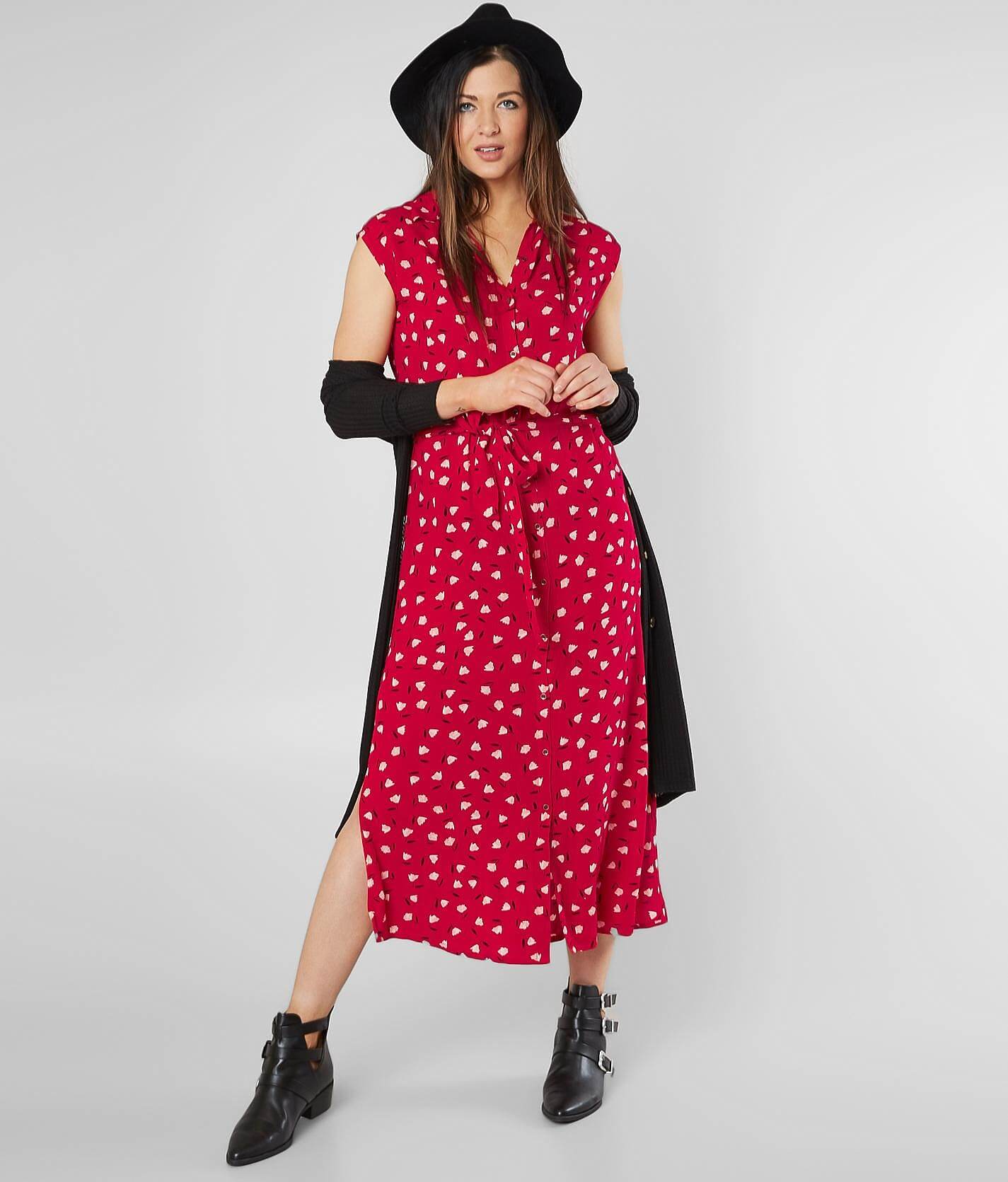 billabong red floral dress