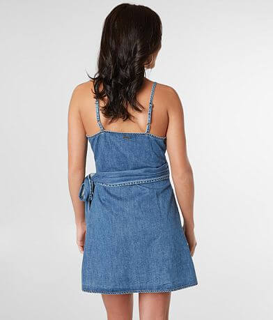 Billabong Island Wrap Denim Dress back view