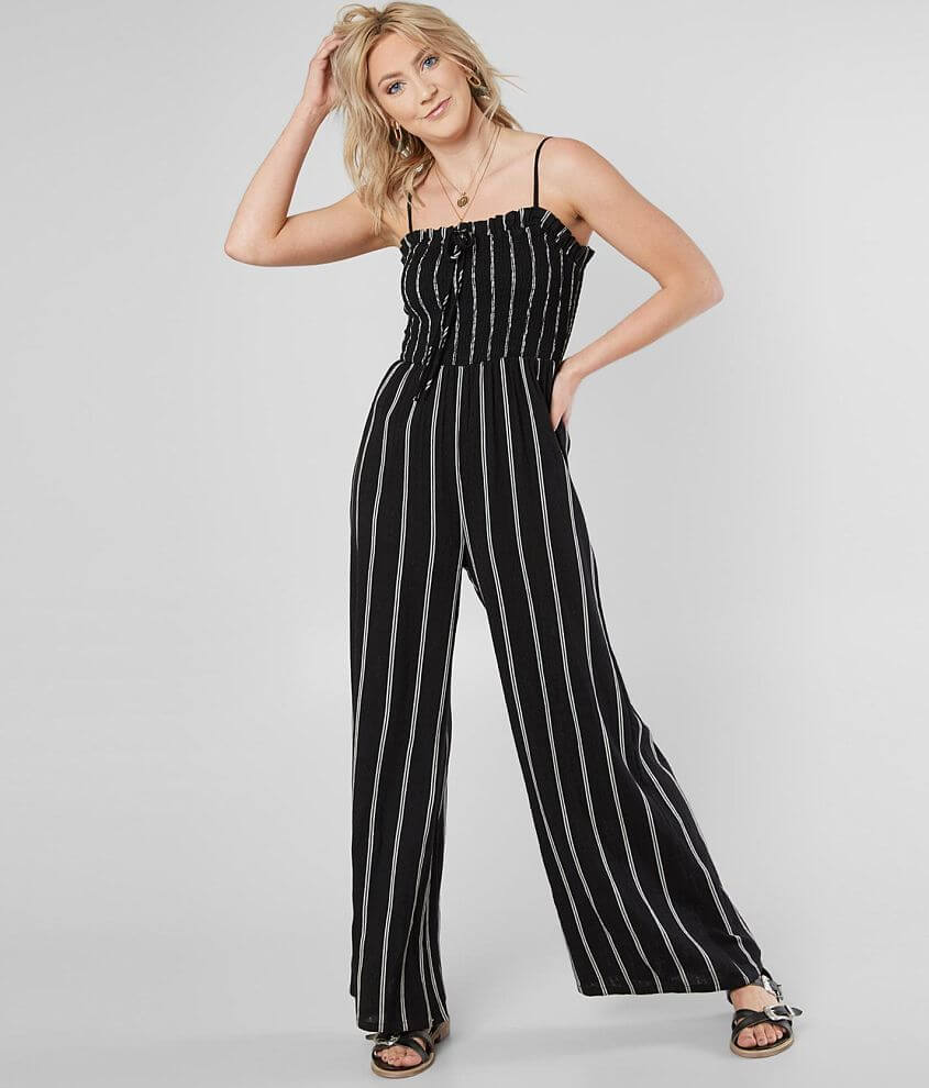 Billabong Forever Fields Striped Jumpsuit front view