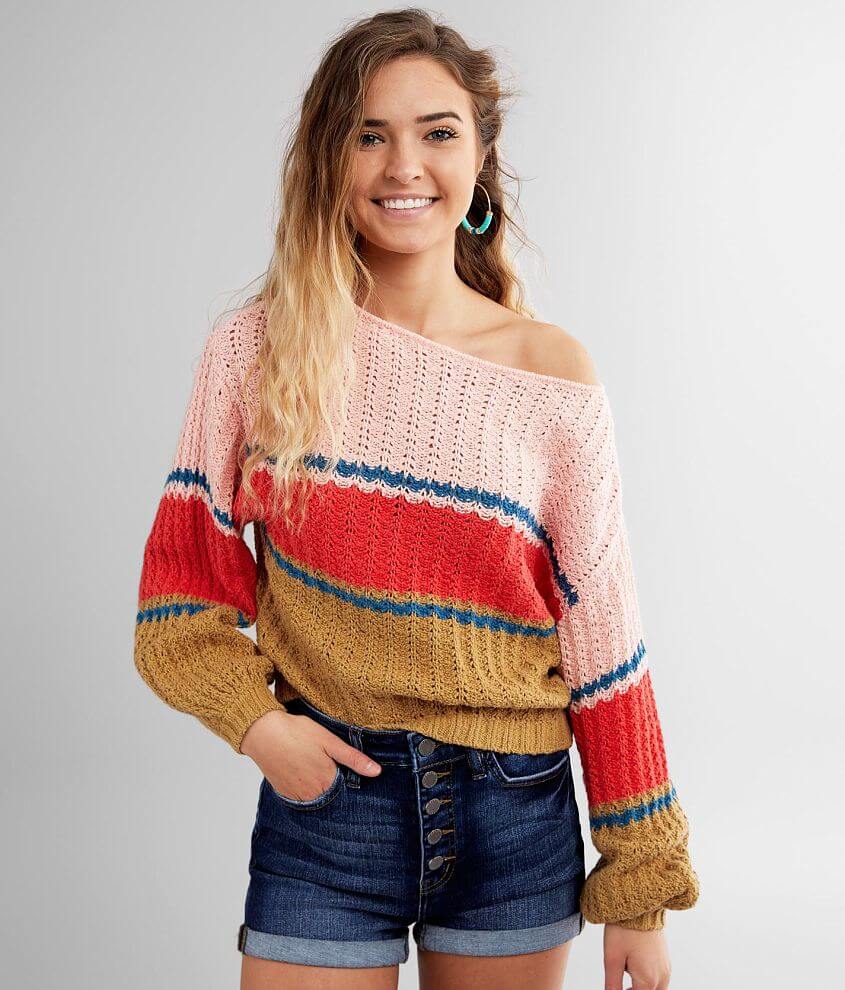 Billabong Washed Out Cropped Sweater front view