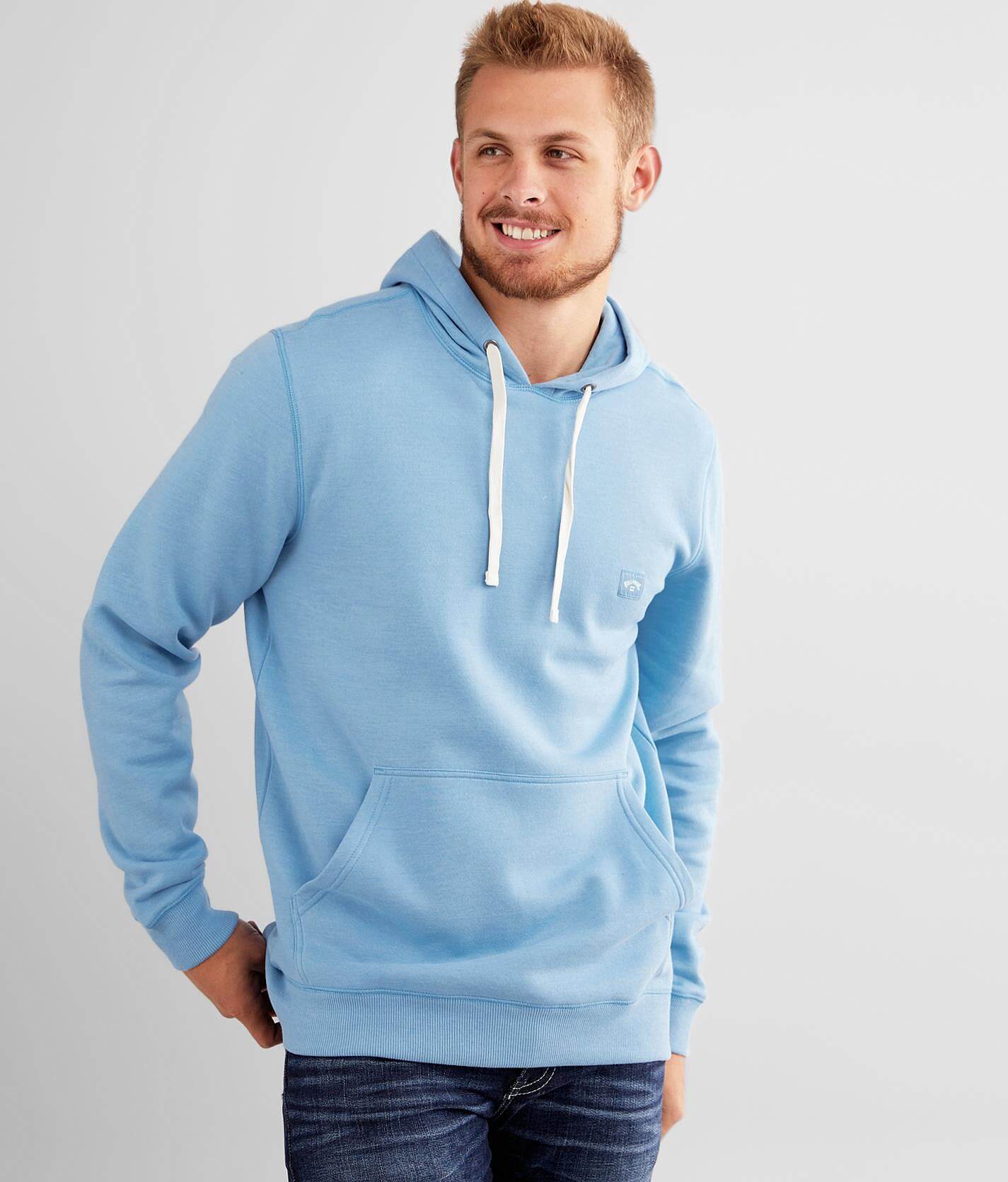 dusty blue sweatshirt