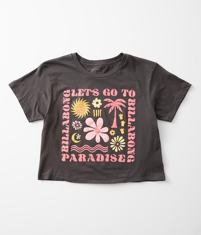 Girls - Billabong Let's Go To Paradise Cropped T-Shirt front view
