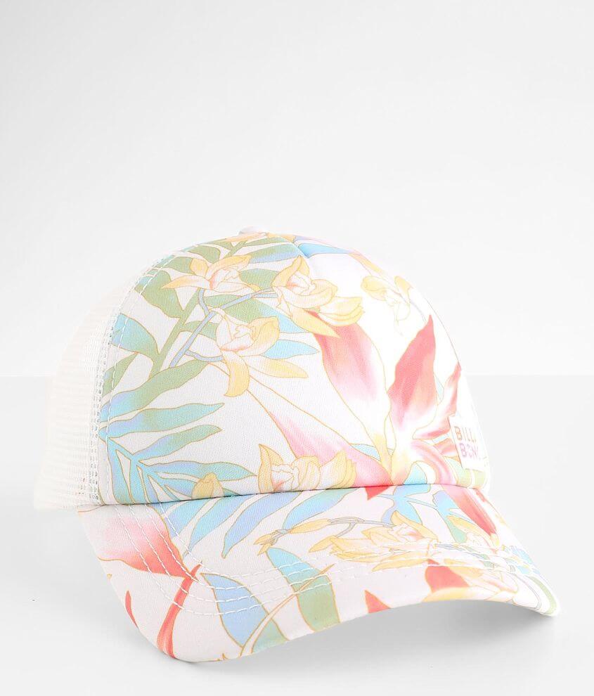 Billabong newest girls Shenanigans pink floral trucker hat