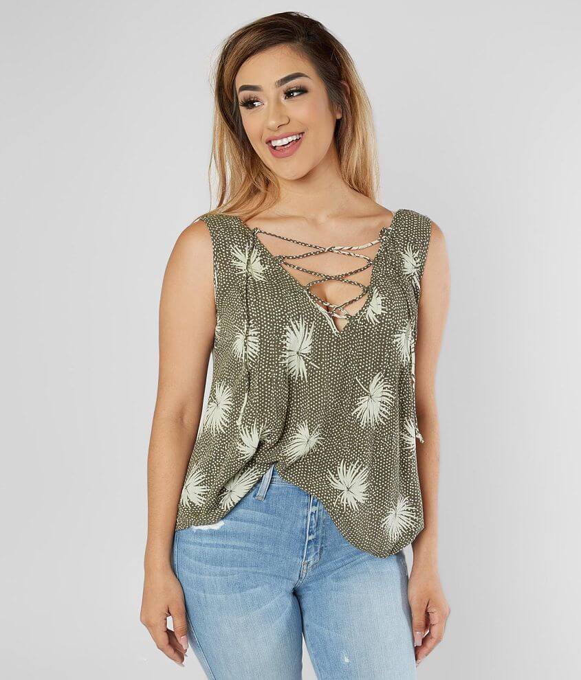 Billabong Illusions Of Lace-Up Tank Top front view