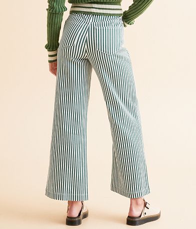 DH Apparel High Rise Wide Leg Striped Stretch Pant BACK