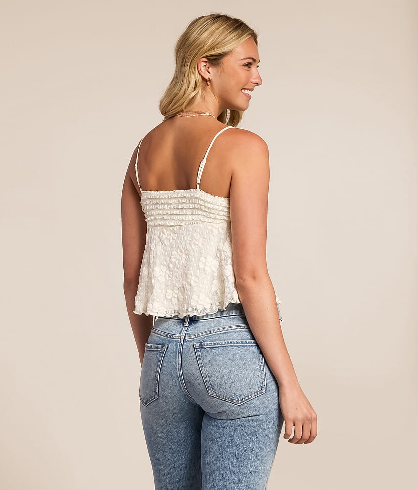 Lace Cropped Tank Top - thumbnail 2