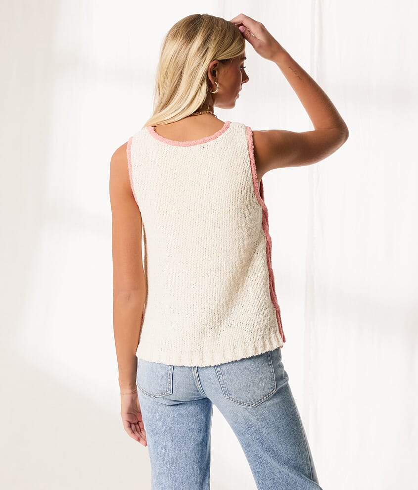 Resort Edit - Contrast Trim Sweater Tank Top