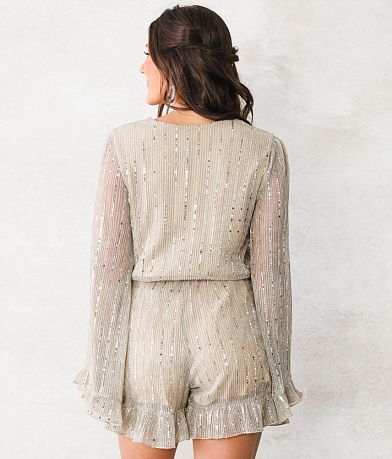 By Together Metallic Sequin Romper back view