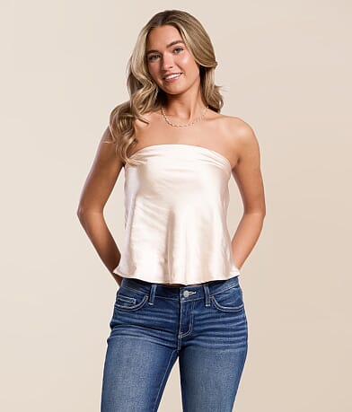 By Together Satin Tube Top front view