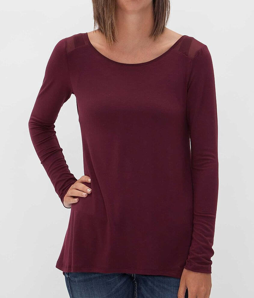 BKE red Scoop Neck Top - Women’s Shirts/Blouses in Windsor Wine | Buckle