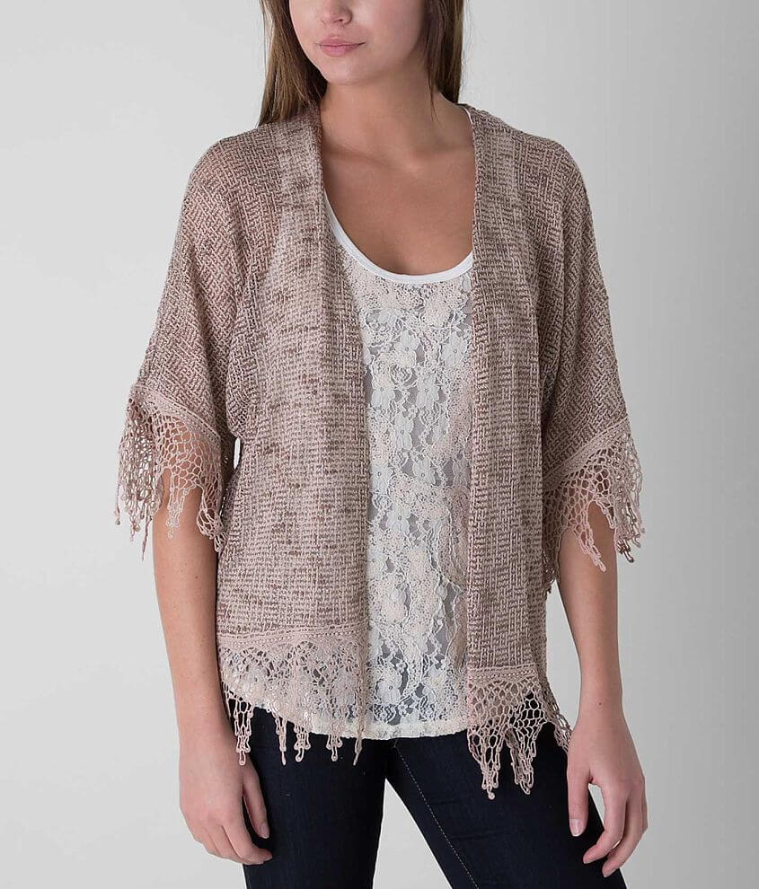 Daytrip Open Weave Cardigan Sweater front view