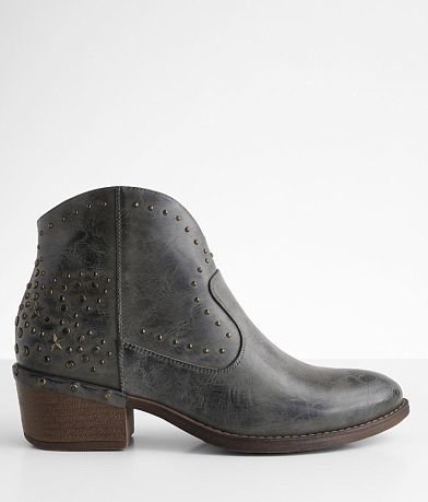 Vintage 93 Western Inspired Ankle Boot Women s Shoes in Grey Pu Buckle