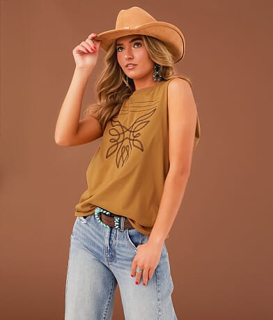 Sterling & Stitch Boot Stitch Tank Top front view