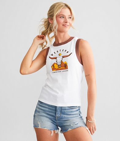 Modish Rebel Western American Tank Top front view