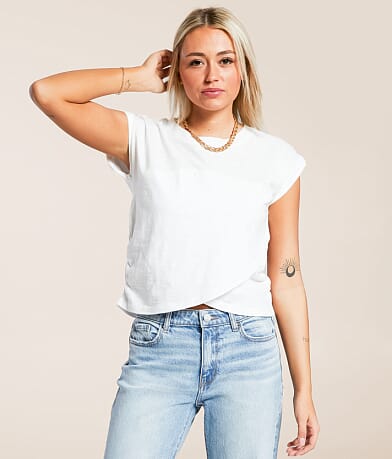 Gilded Intent Surplice Hem Top front view