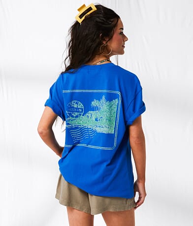 33 Coastal Seaside Beach Oversized T-Shirt back view