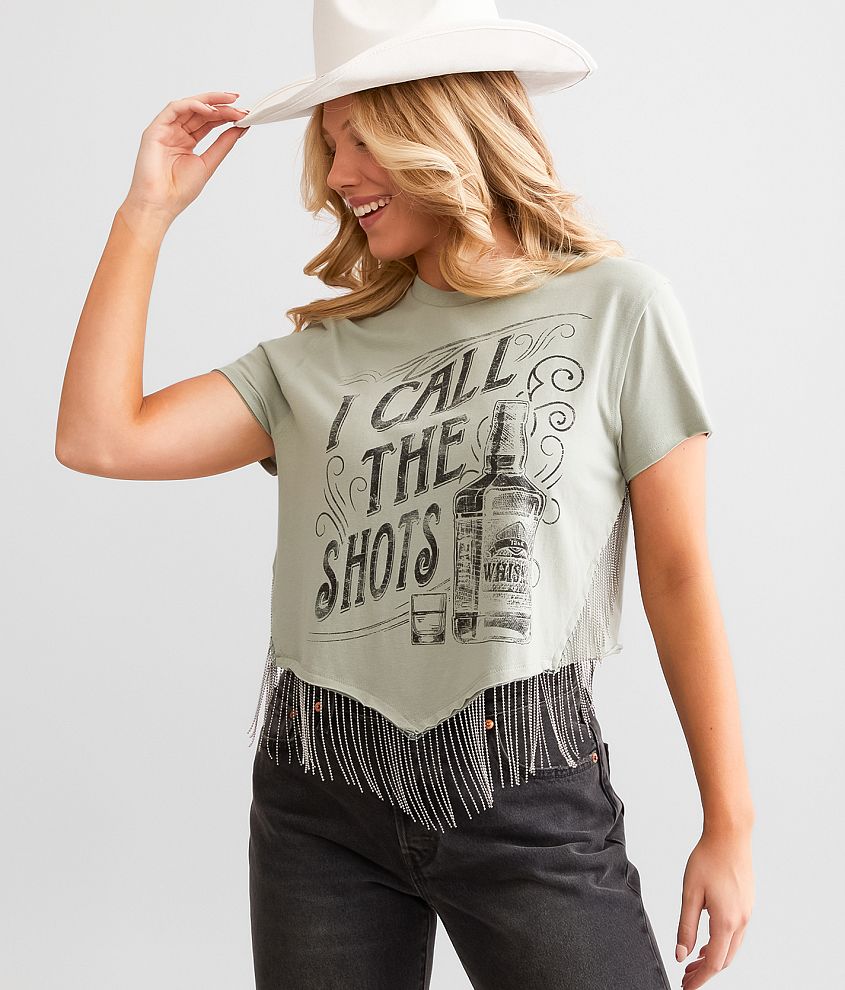 Modish Rebel I Call The Shots Cropped T-Shirt front view