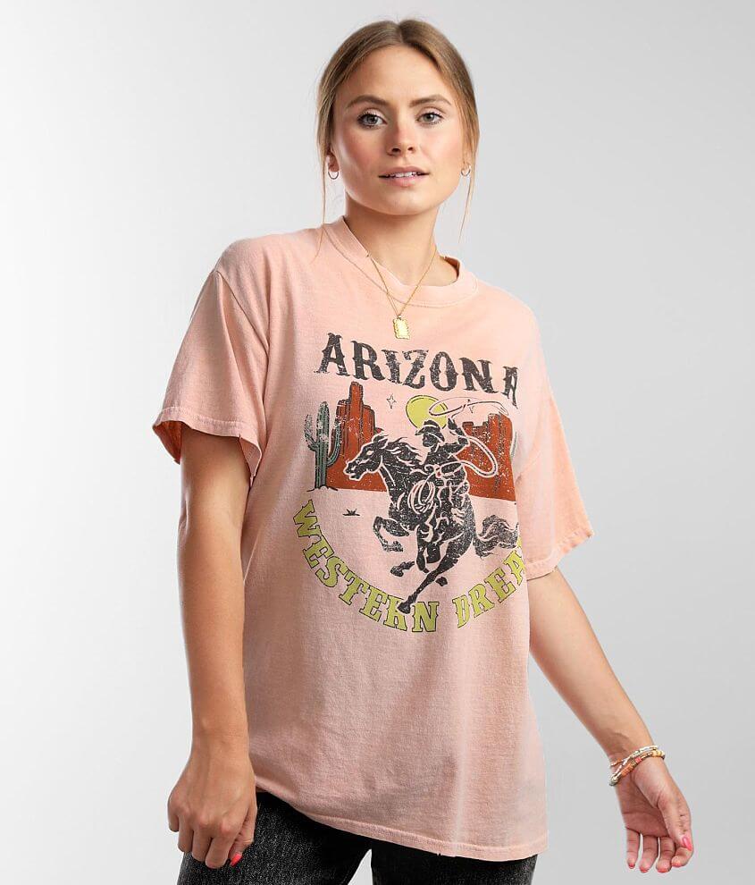 Modish Rebel Arizona Western Dream in T-Shirt | T-Shirts - Muted Buckle Women\'s Peach