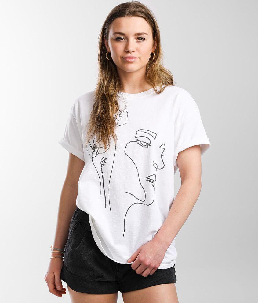 Modish Rebel Head Of Flowers T-Shirt
