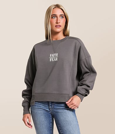 Modish Rebel Faith Over Fear Pullover front view