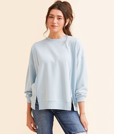 BKE Raw Edge Pullover front view