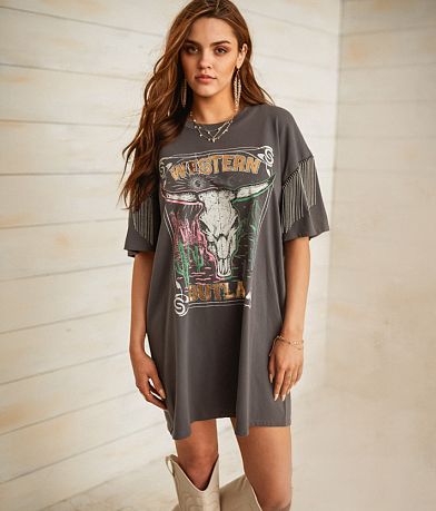 Sterling &amp; Stitch Western Outlaw T-Shirt Dress FULL_LEFT_SIDE