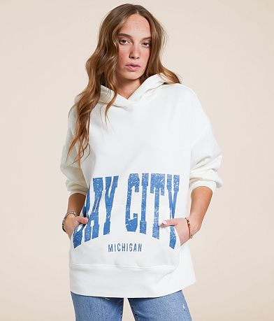 Modish Rebel Bay City Michigan Hooded Sweatshirt front view