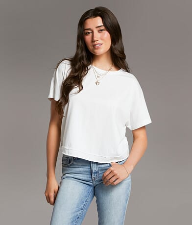 BKE Dolman Cropped T-Shirt front view