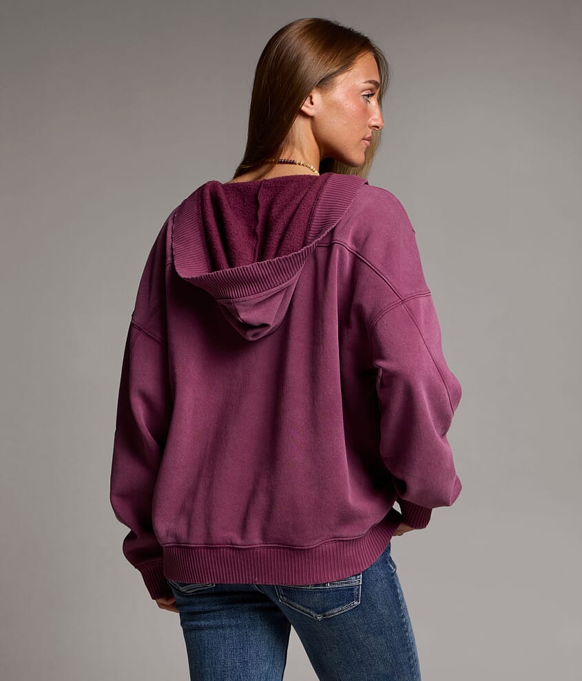 Ribbed Trim Hooded Sweatshirt