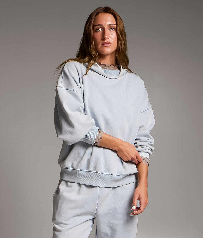 Washed Mock Neck Pullover