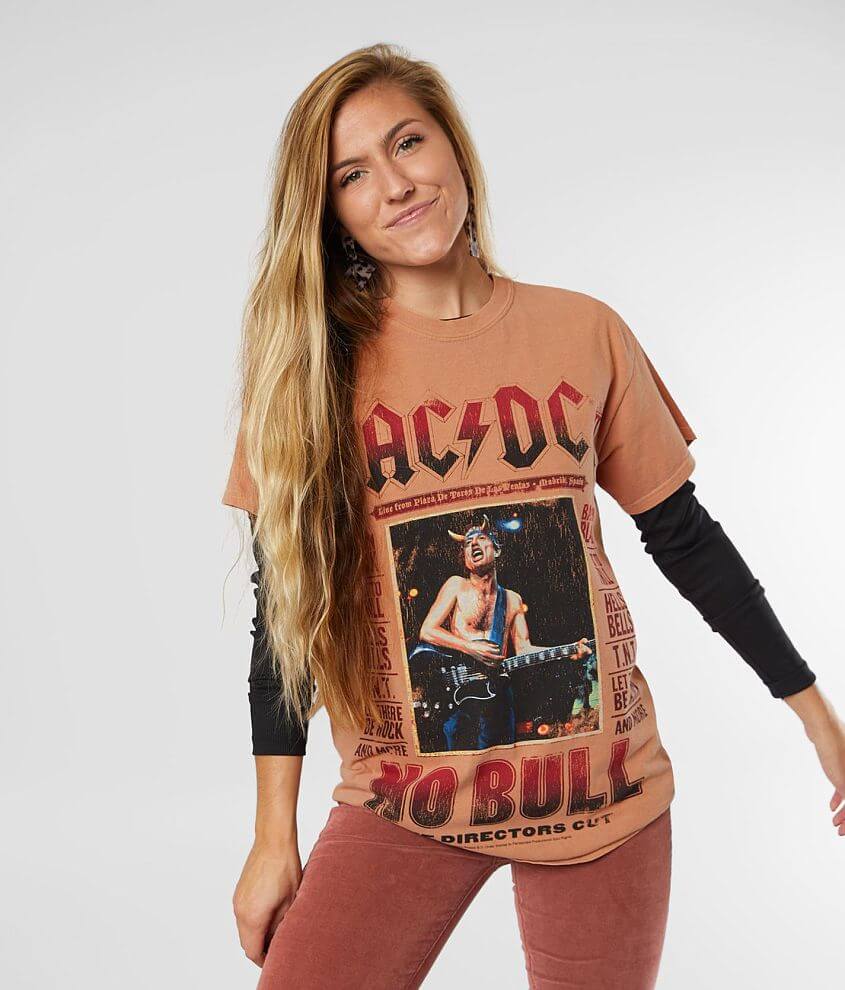 The Vinyl Icons AC/DC Boyfriend Band T-Shirt front view