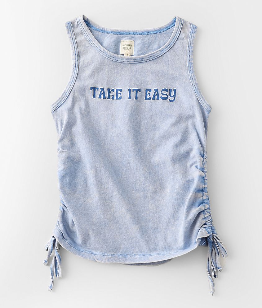 Girls - Modish Rebel Take It Easy Tank Top - Girl's Tank Tops in Dusty Blue