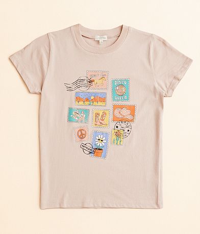 Modish Rebel Girls - Western Stamps T-Shirt front view