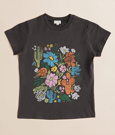 Modish Rebel Girls - Floral & Cactus T-Shirt front view