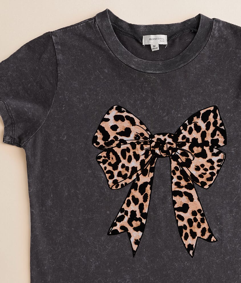 Girls - Leopard Bow T-Shirt
