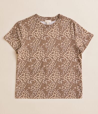 Gilded Intent Girls - Washed Leopard T-Shirt front view