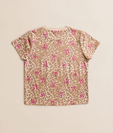 Girls - Foiled Bow Cheetah T-Shirt thumbnail 2