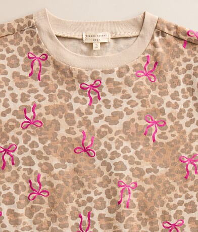 Girls - Foiled Bow Cheetah T-Shirt thumbnail 3