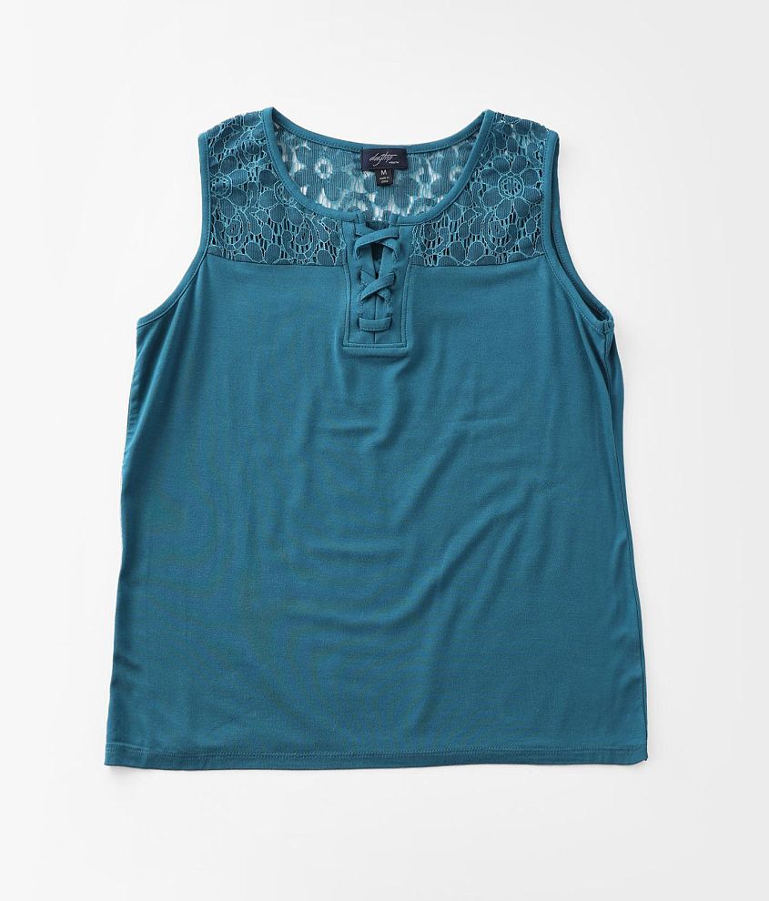 Girls - Daytrip Lace Yoke Tank Top front view