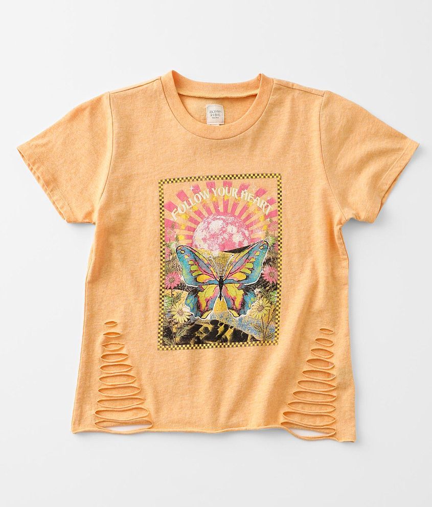 Girls - Modish Rebel Butterfly T-Shirt - Girl's T-Shirts in Yellow