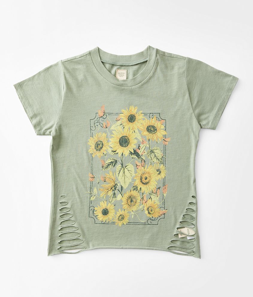 Girls - Modish Rebel Summer Floral T-Shirt front view