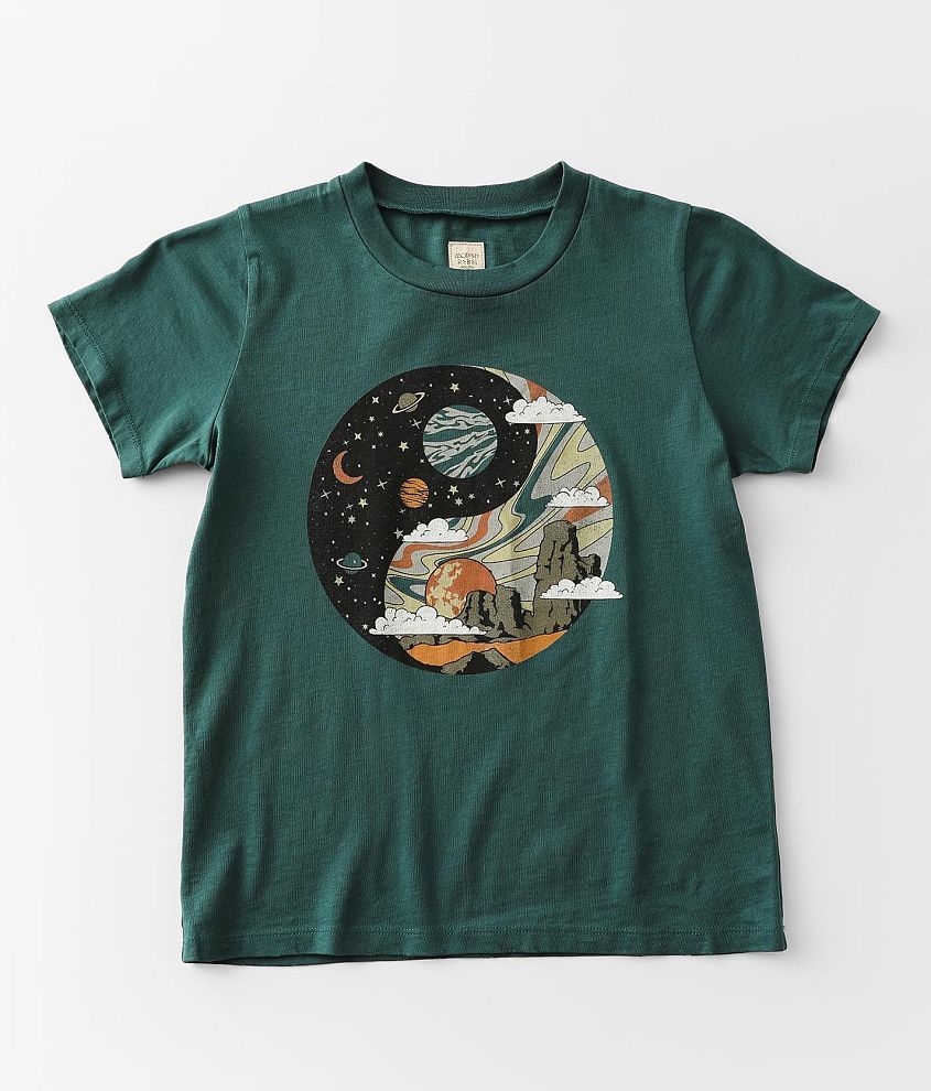 Girls - Modish Rebel Yin & Yang Celestial T-Shirt front view