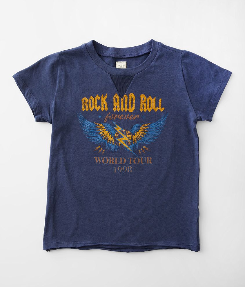 Girls - Modish Rebel Rock & Roll T-Shirt - Girl's T-Shirts in Mood Indigo