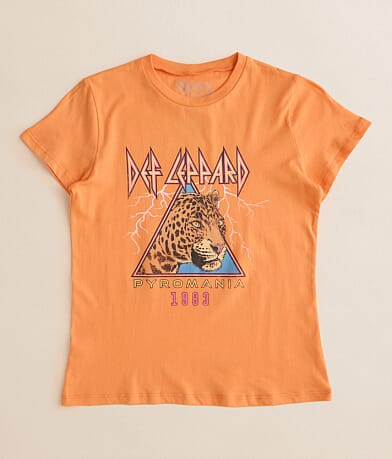The Vinyl Icons Girls - Def Leppard Oversized Band T-Shirt front view